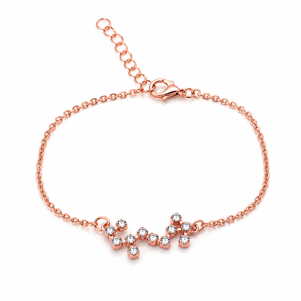 Crystal Zodiac Bracelet – 18K Gold Charm Bracelet