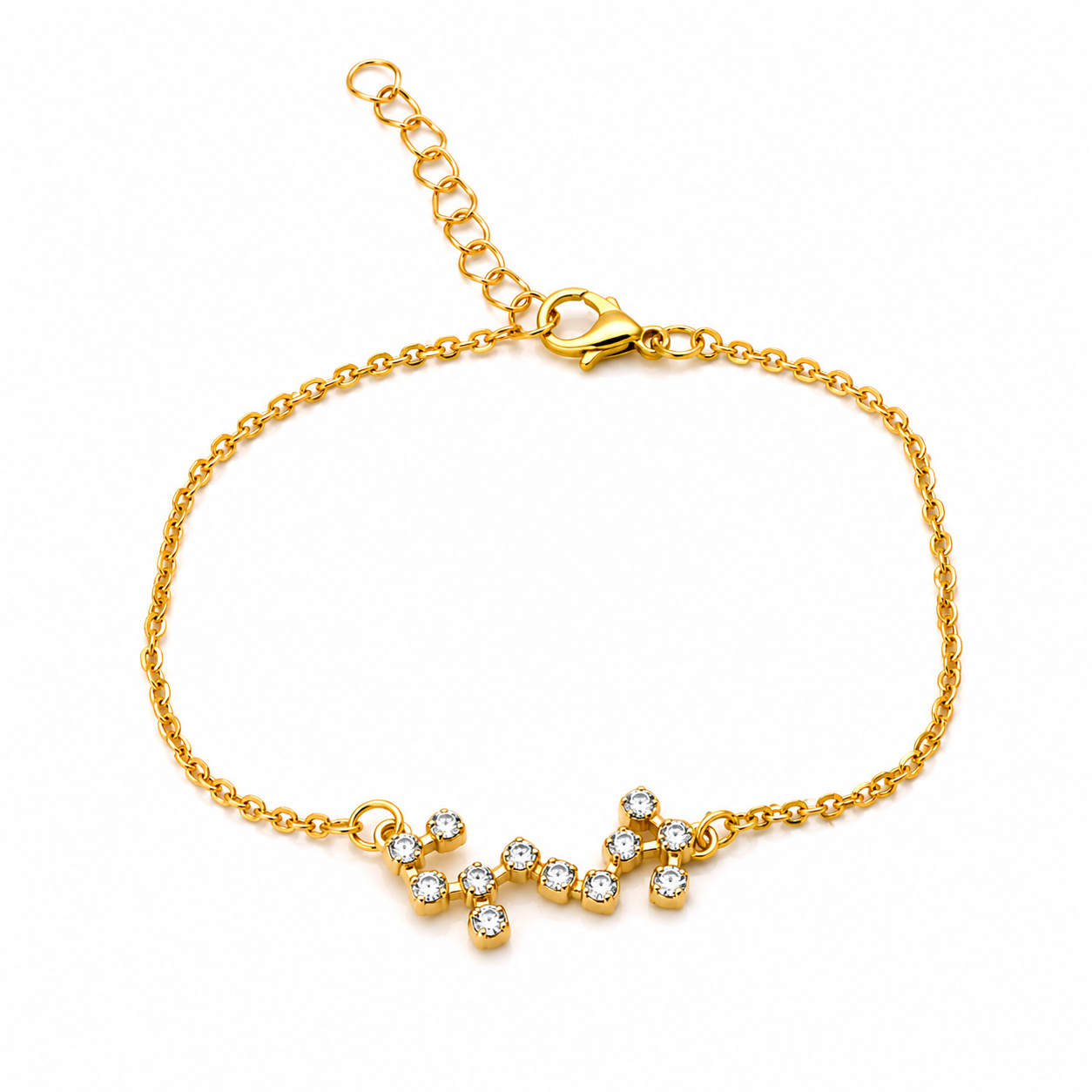 Crystal Zodiac Bracelet – 18K Gold Charm Bracelet
