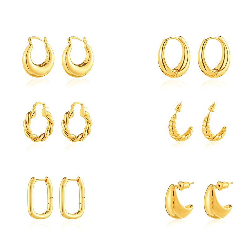 Earrings 18K Gold Plated Classic Hoop Earrings – Minimalist Luxury Circle Earrings