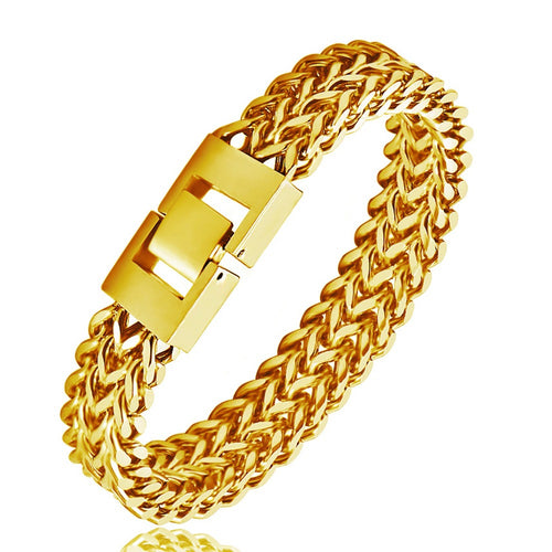 18k gold plated Cuban link bracelet