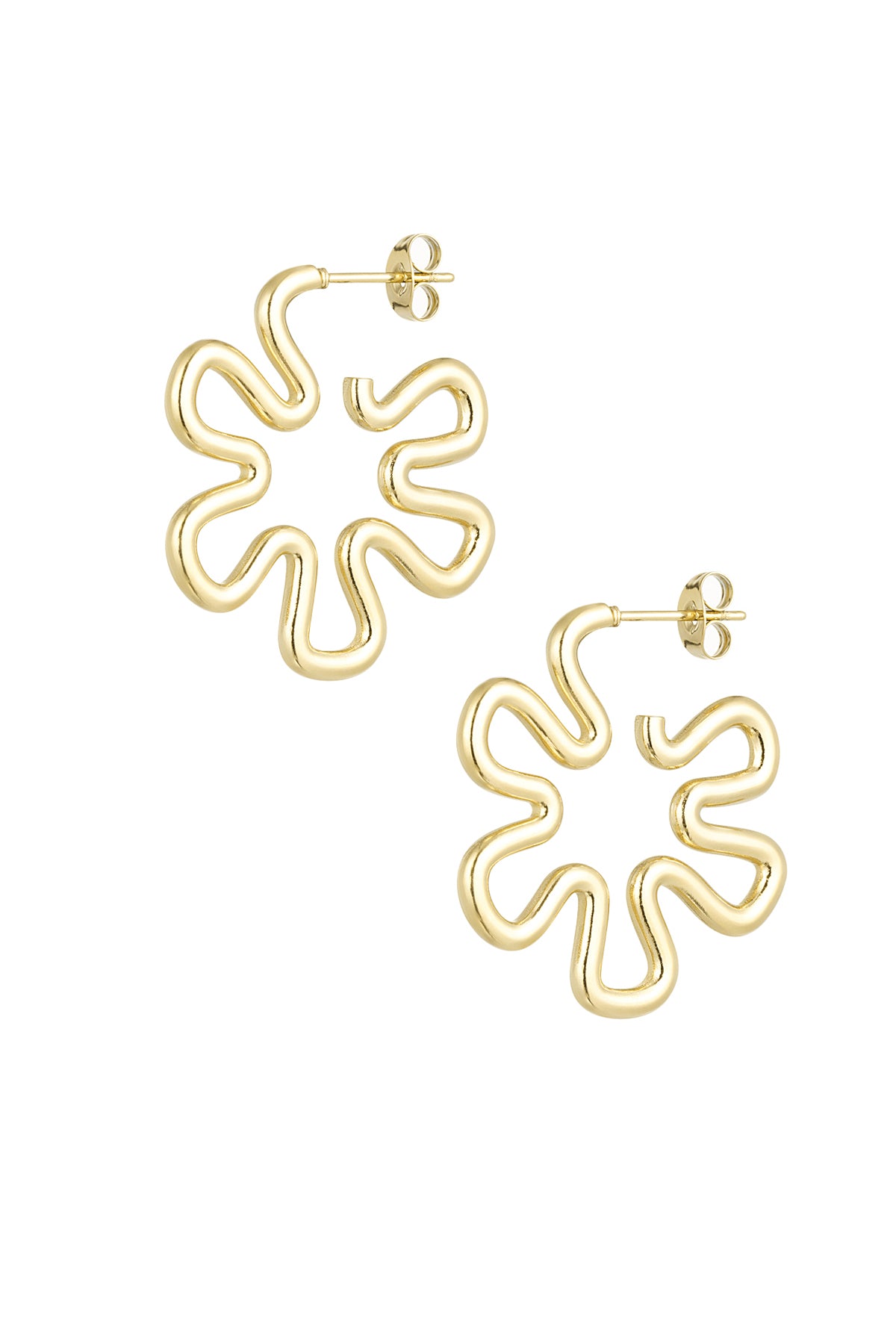 GoldAura™ Sculpted Bloom Earrings – Modern Gold Statement Design