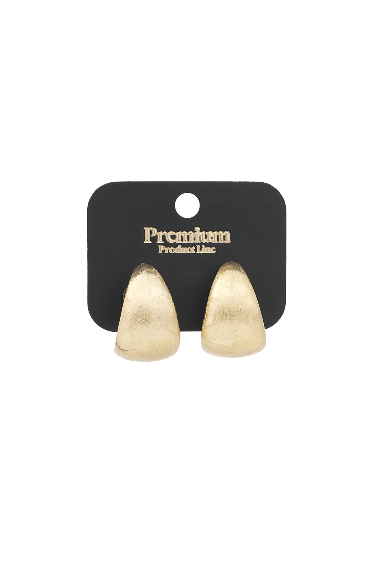 GoldAura™ Brushed Gold Sculpted Hoop Earrings – 304 Stainless Steel