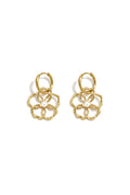 GoldAura™ Golden Flower Charm Hoop Earrings – Elegant Floral Jewelry