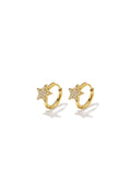 GoldAura™ Celestial Sparkle Star Hoop Earrings – Gold Elegance
