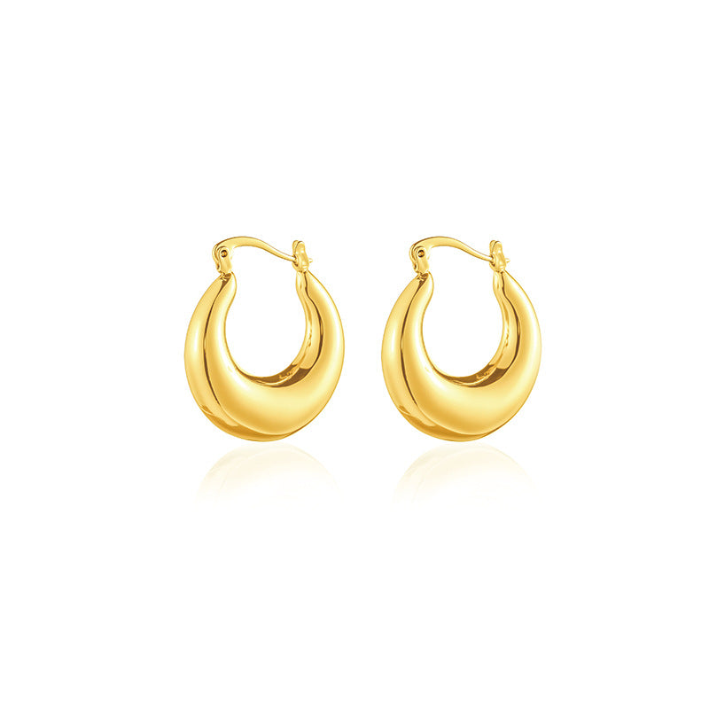 Earrings 18K Gold Plated Classic Hoop Earrings – Minimalist Luxury Circle Earrings