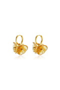 GoldAura™ Amber Bloom Hoop Earrings – Elegant Floral Dangle Earrings
