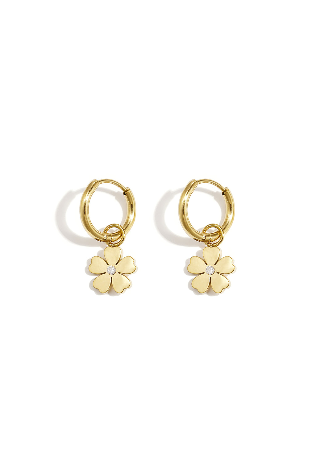 GoldAura™ Golden Bloom Flower Hoop Earrings – Elegant Floral Charm