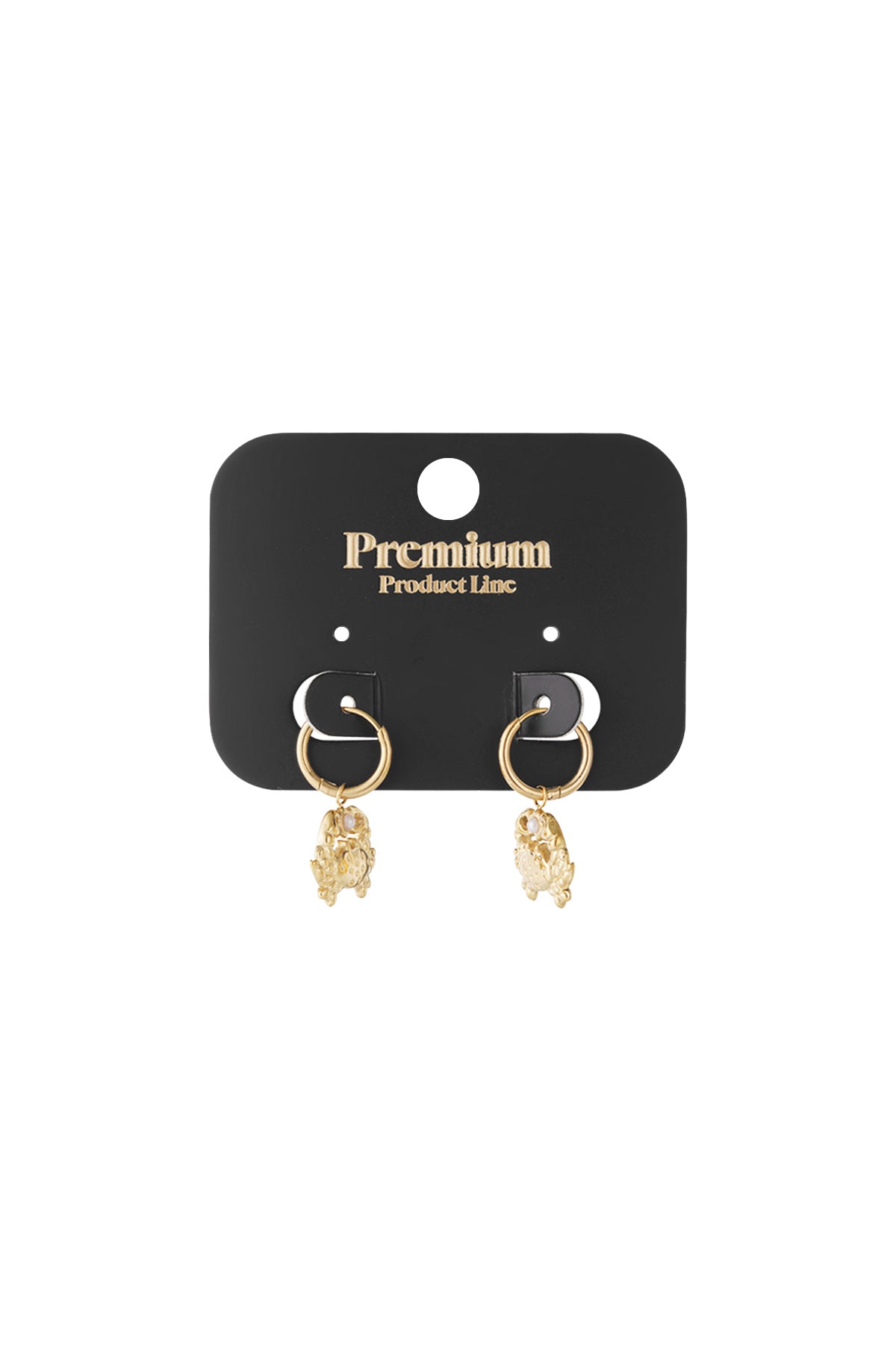 GoldAura™ Golden Crab Charm Hoop Earrings – 304 Stainless Steel