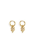 GoldAura™ Clover Charm Hoop Earrings – Gold Stainless Steel