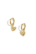 GoldAura™ Golden Heart Charm Hoop Earrings – Elegant Everyday Jewelry