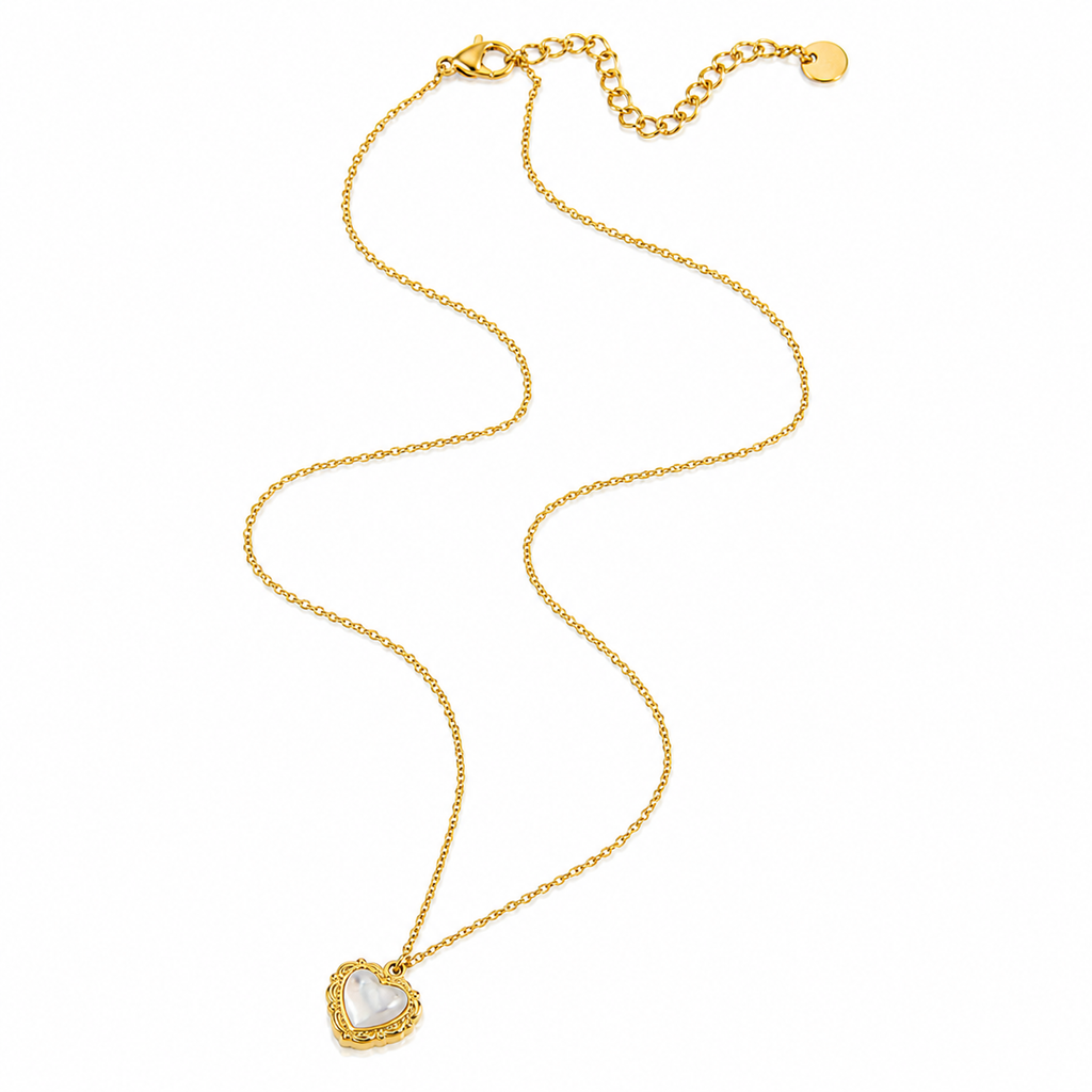 Vintage Heart Shell Necklace