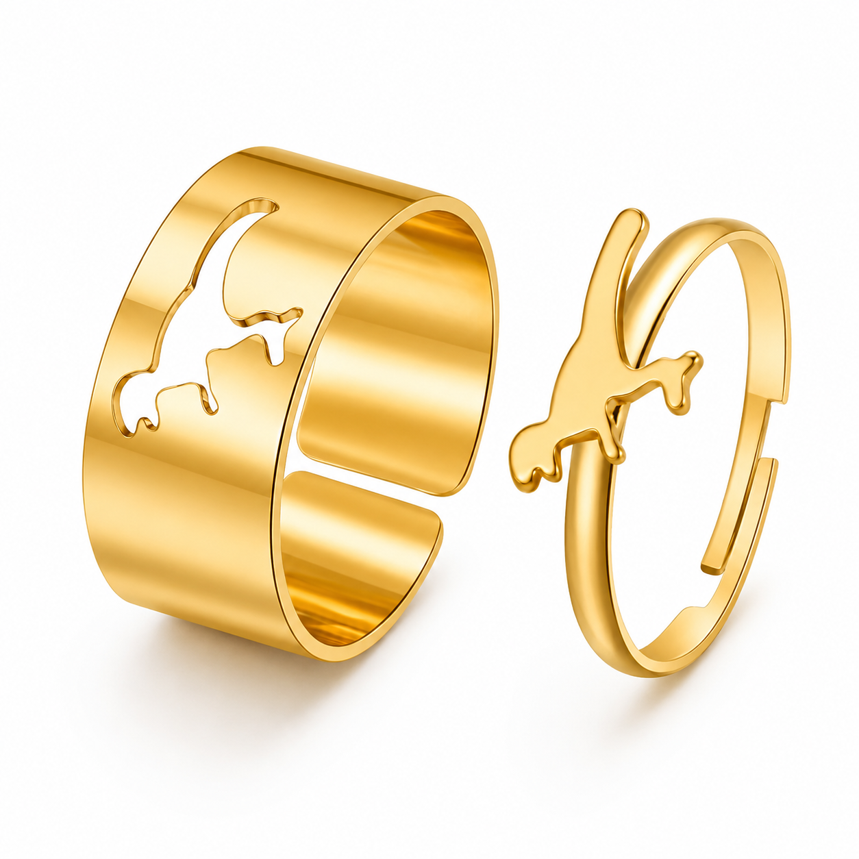 Butterfly Charm Ring Set