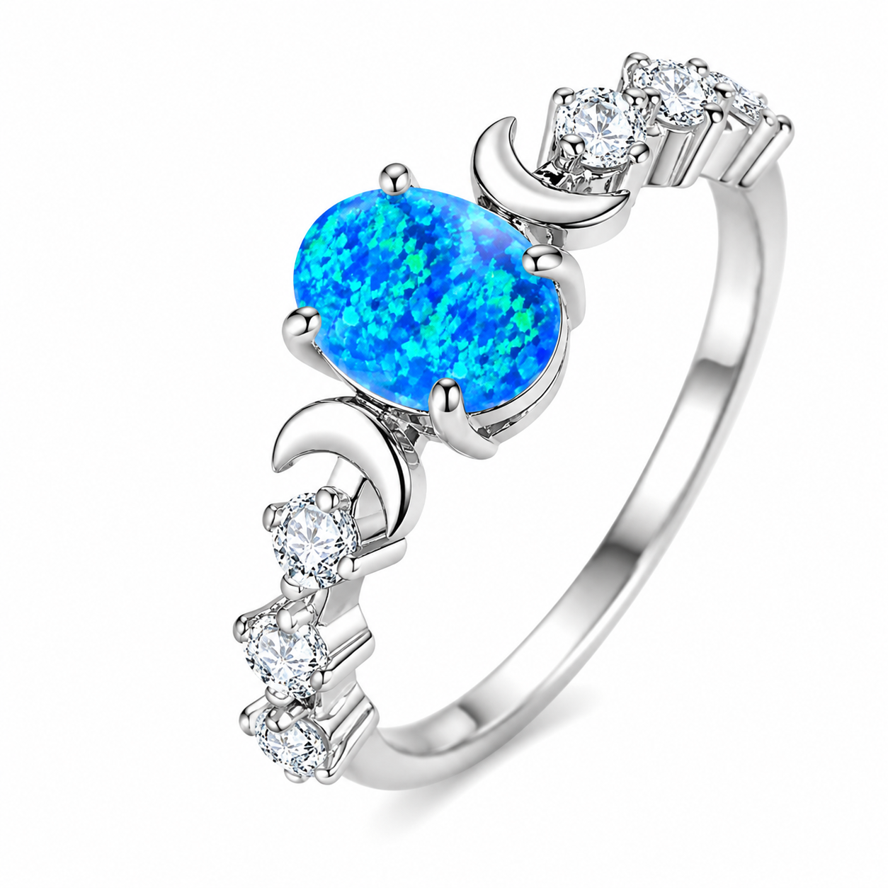 Celestial Heart Ring – Moon & Opal Love Ring