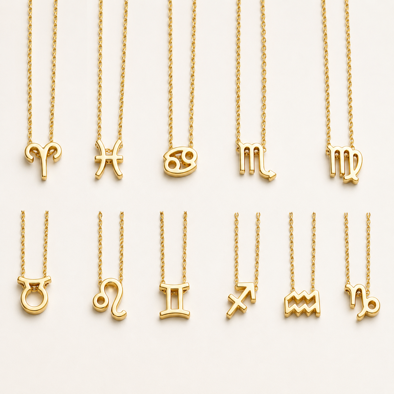 Zodiac Sign Necklace with Gift Card – 18K Gold Plated Pendant
