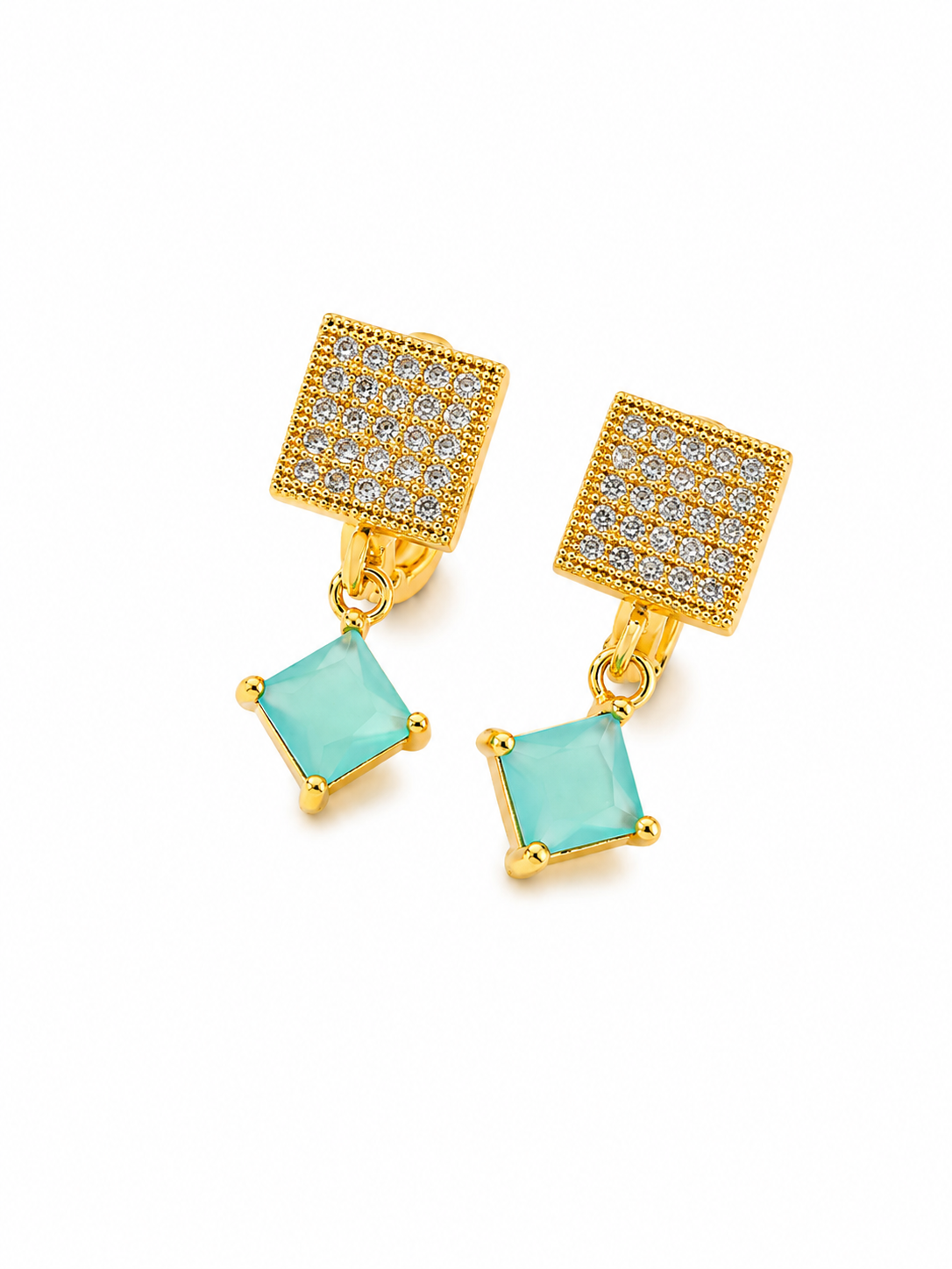 Mosaic Square Crystal Earrings