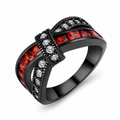 New Black Gold Crimson Noir Couple Ring