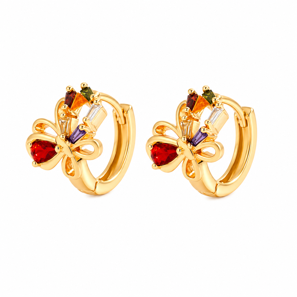 Bloom Crystal Huggie Earrings – Floral Luxury Collection