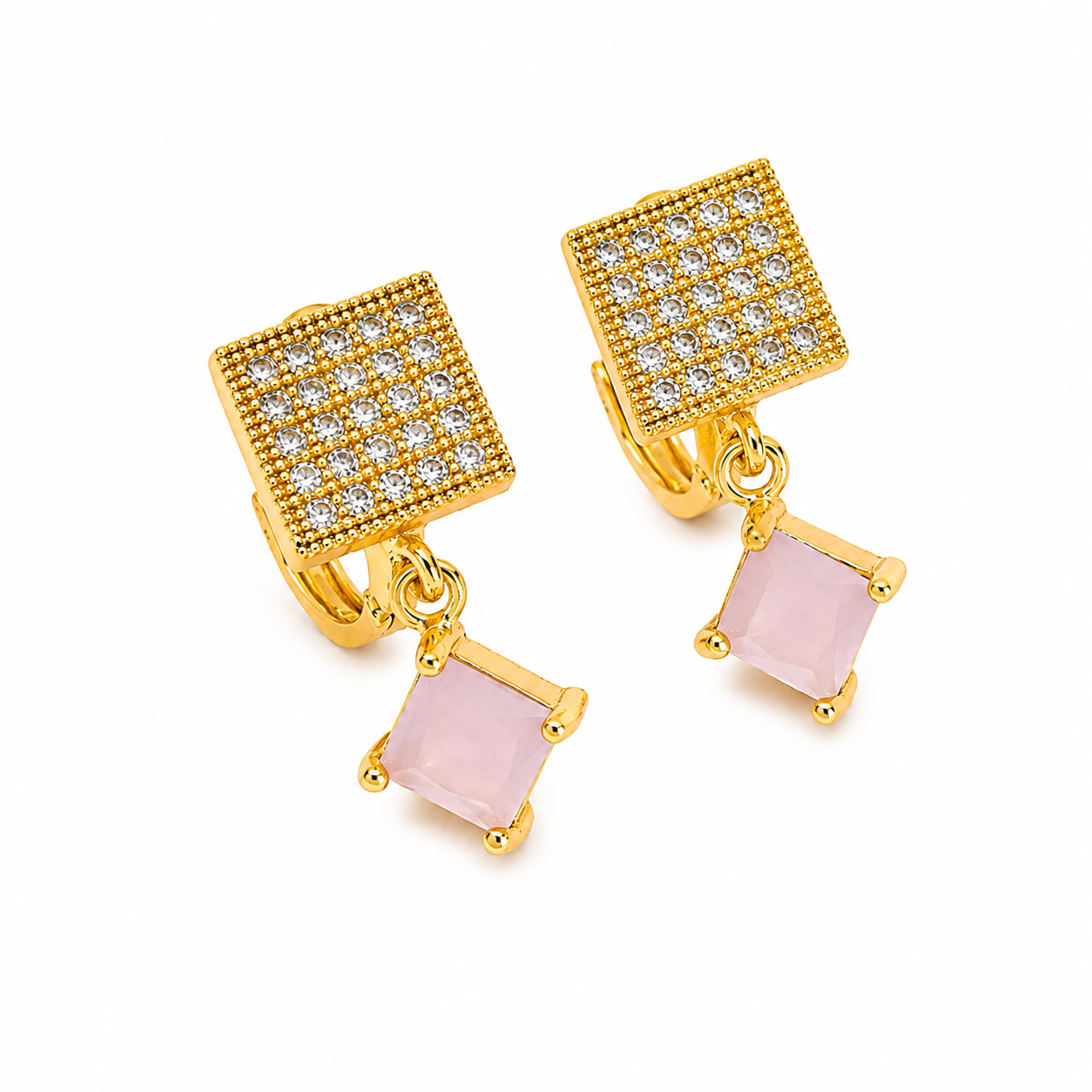 Mosaic Square Crystal Earrings