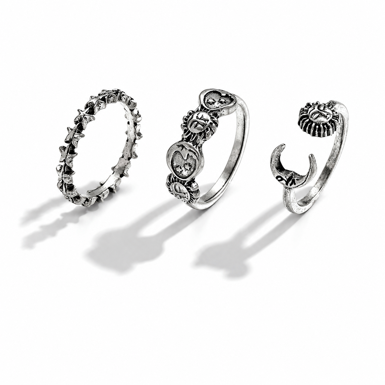 Butterfly Charm Ring Set