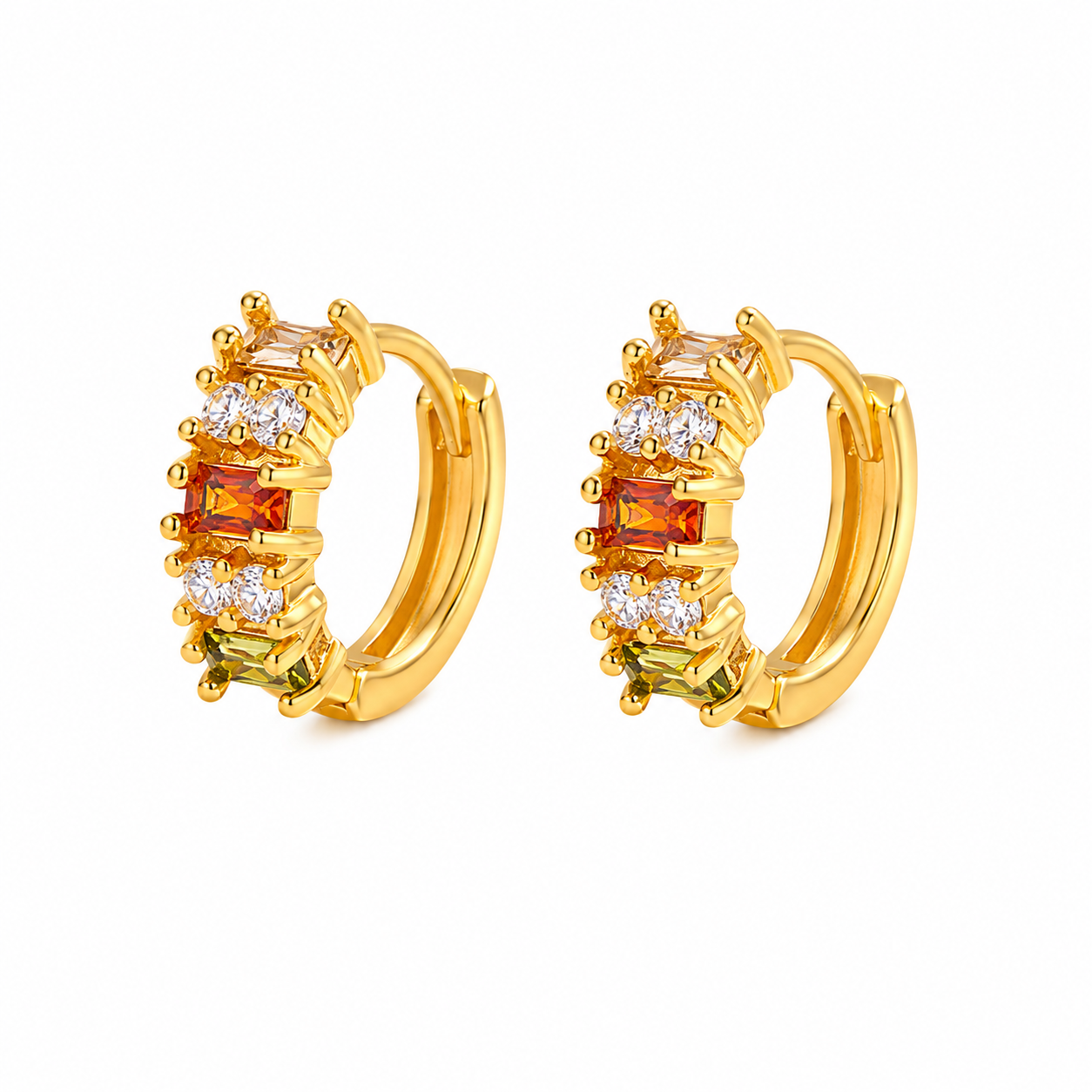 Bloom Crystal Huggie Earrings – Floral Luxury Collection