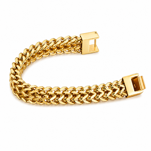 18k gold plated Cuban link bracelet
