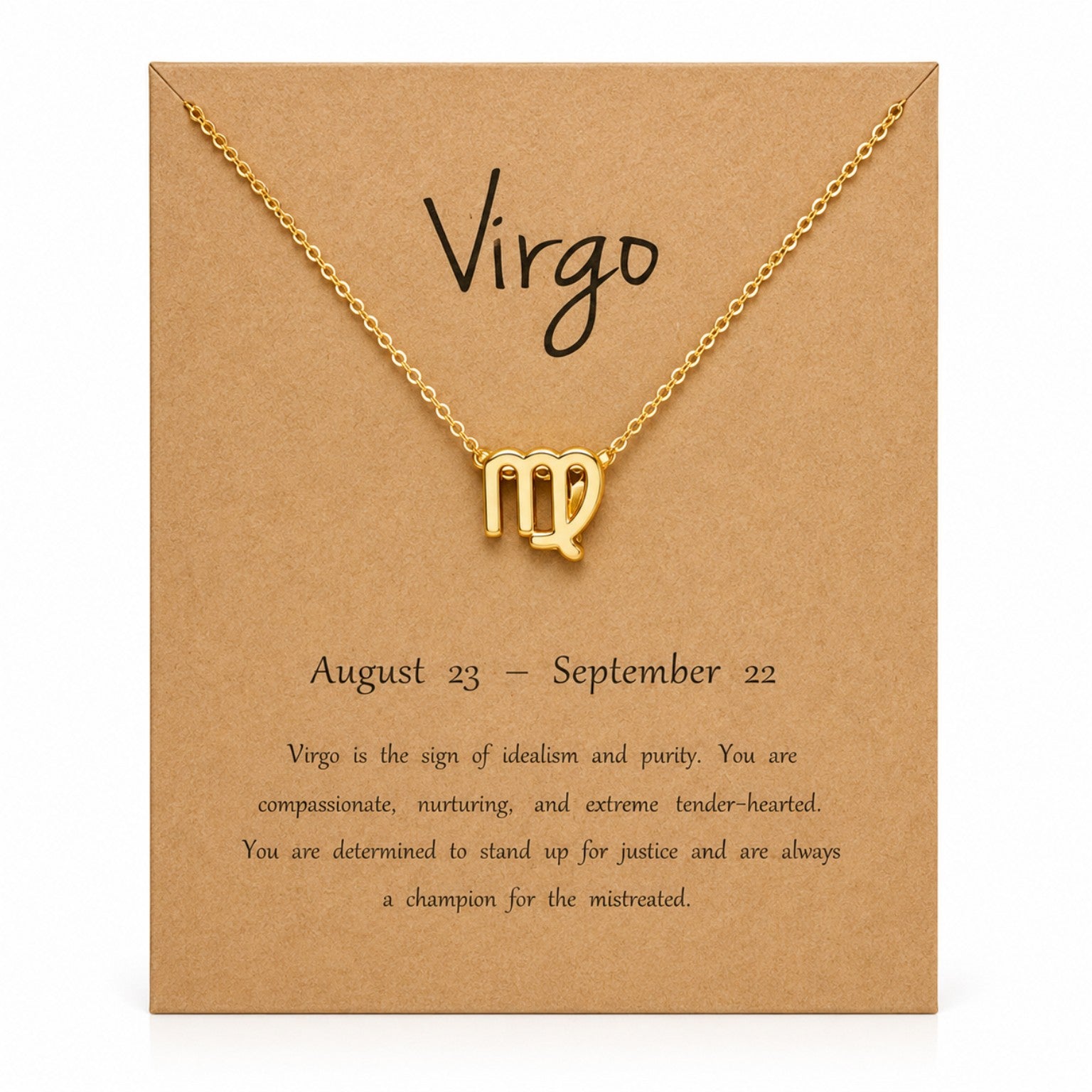 Zodiac Sign Necklace with Gift Card – 18K Gold Plated Pendant