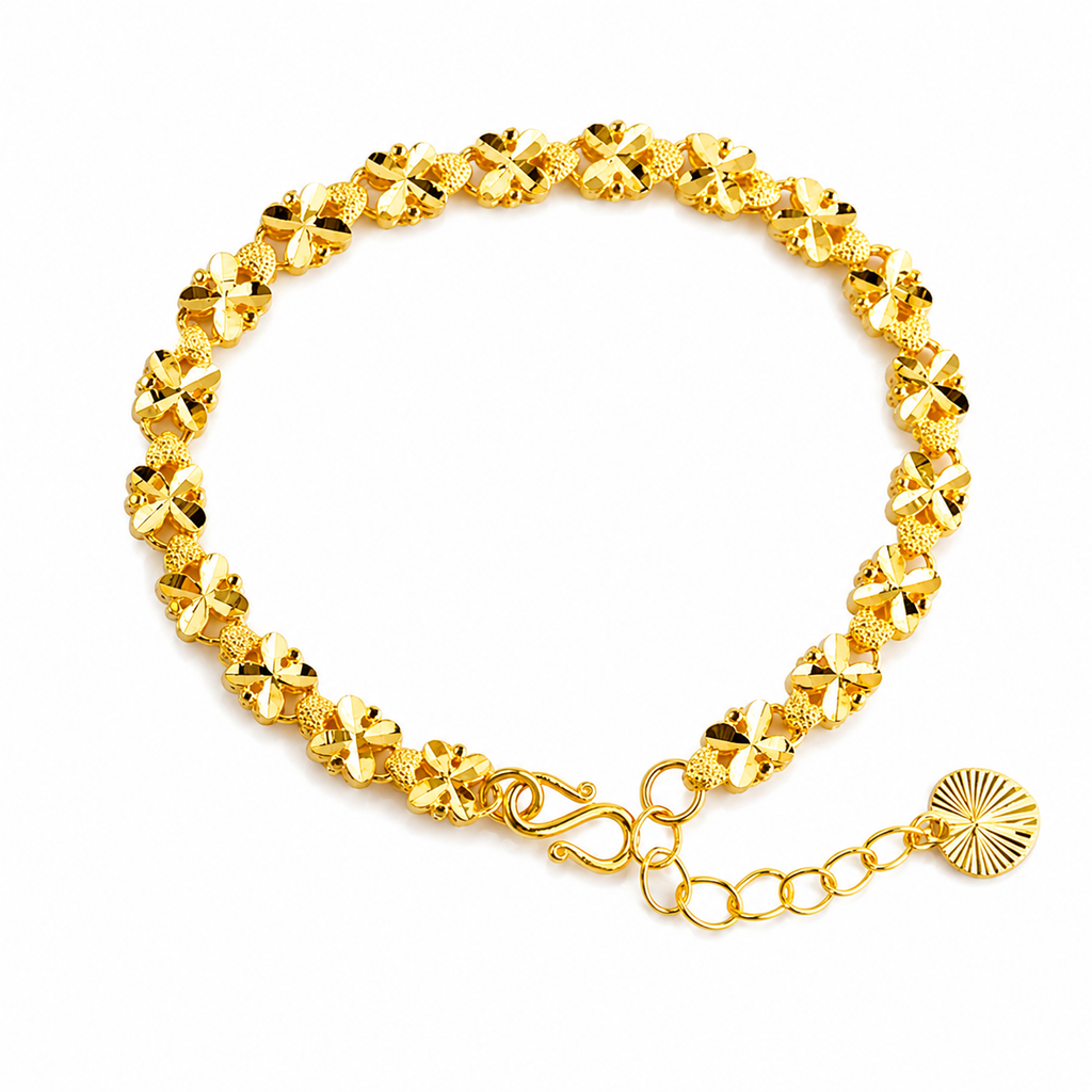 Lucky Clover Bracelet – Gold-Plated Four Leaf Clover Bracelet