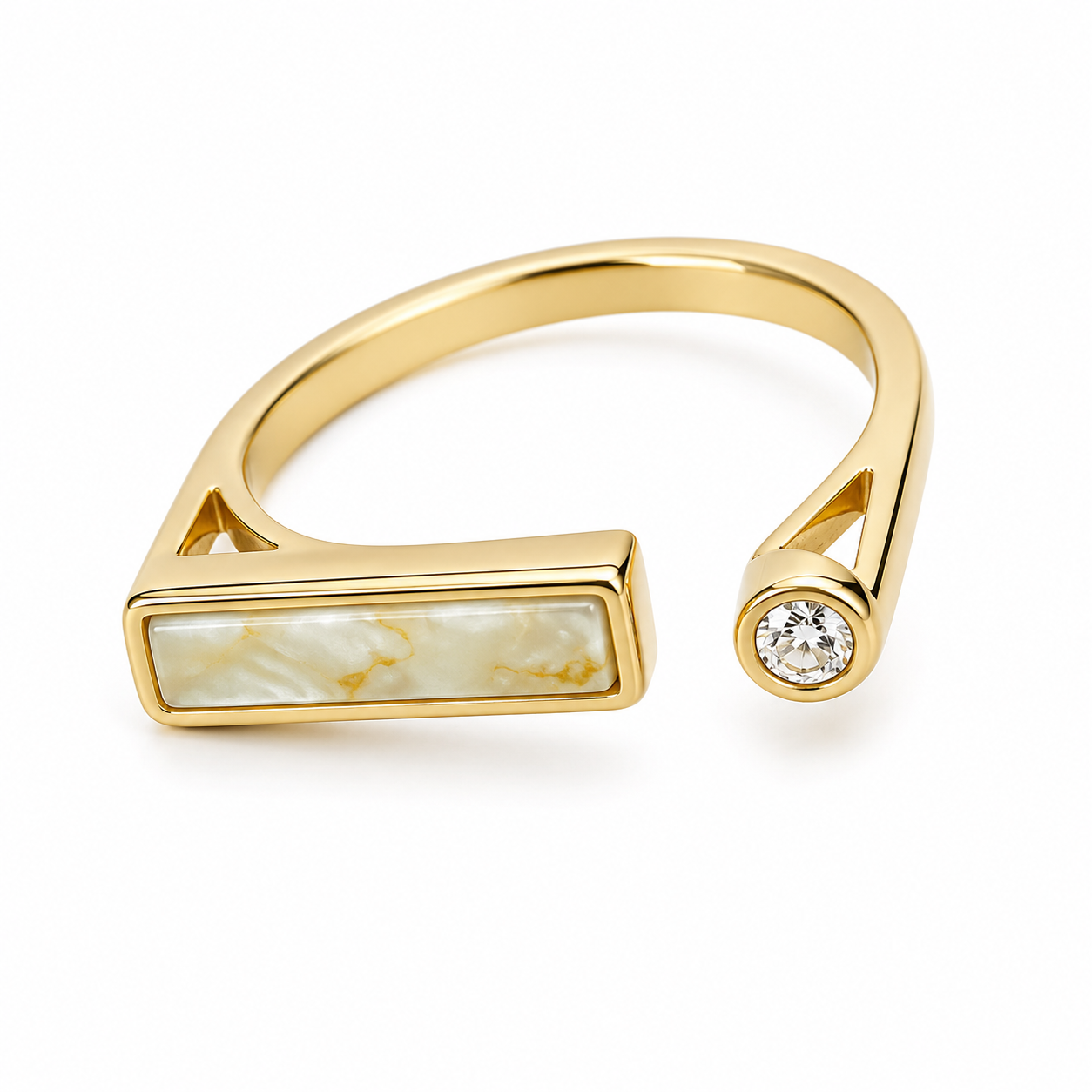 Marble Grace Ring – Vintage Zircon Statement Ring