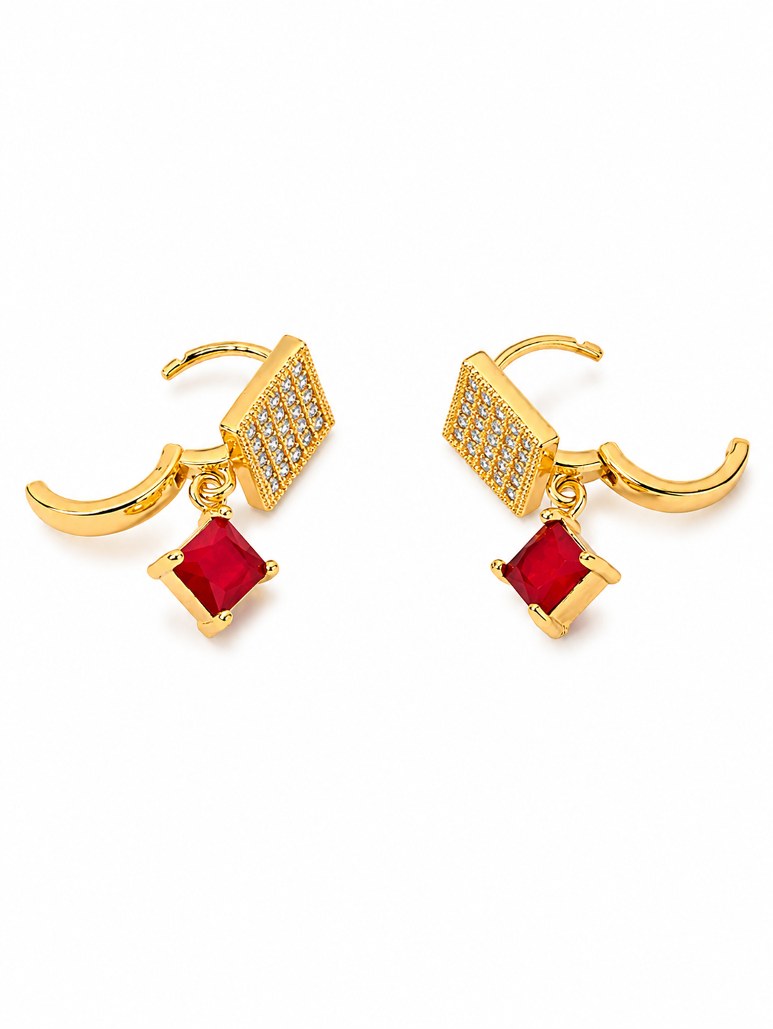 Mosaic Square Crystal Earrings