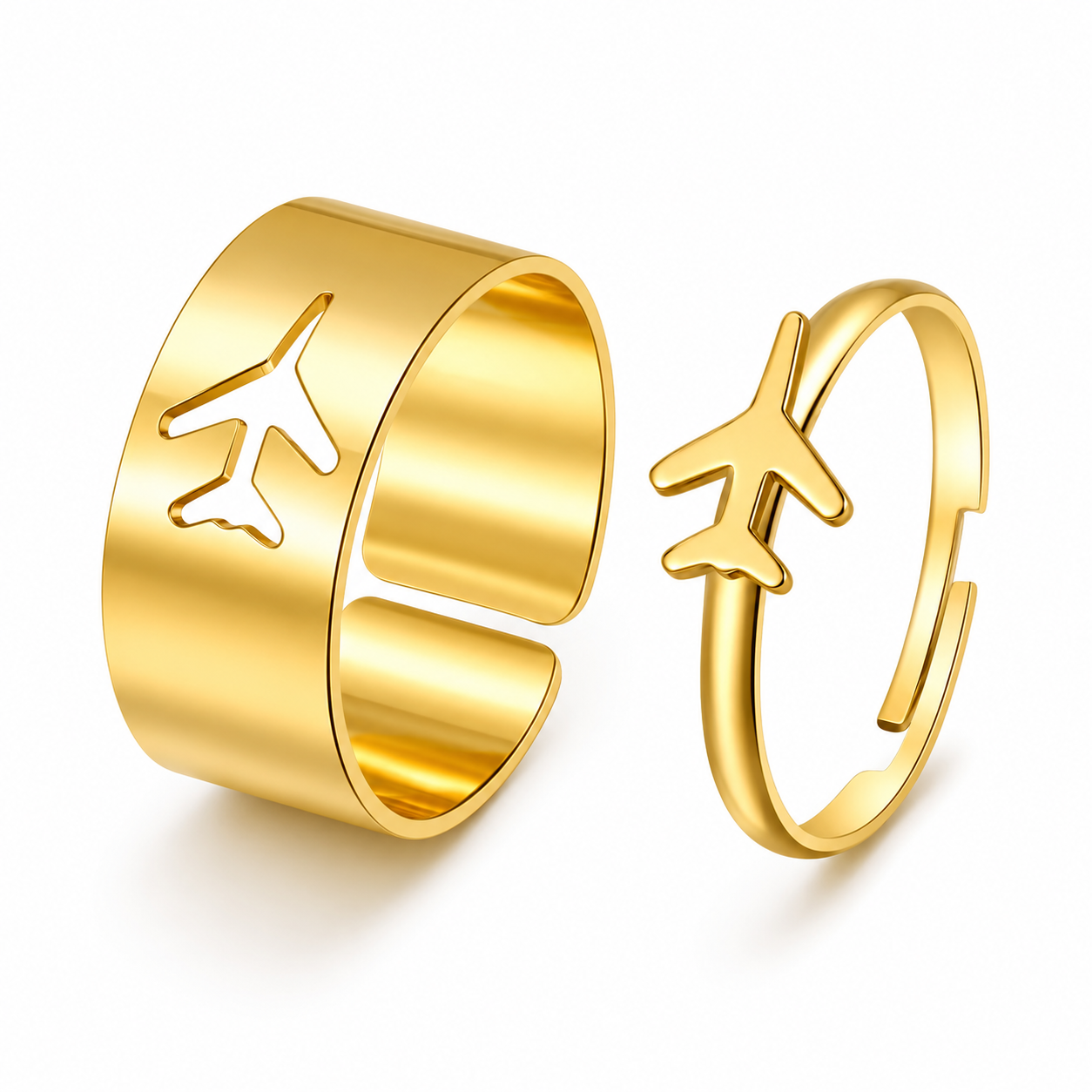 Butterfly Charm Ring Set