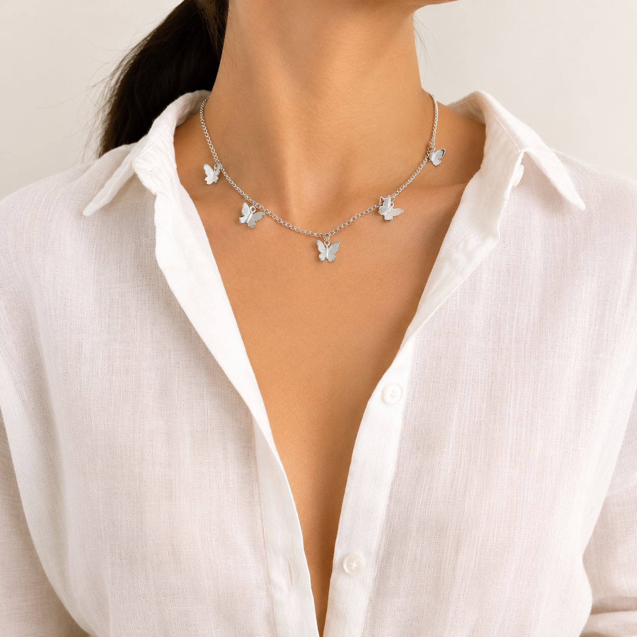 Butterfly Charm Necklace – Elegant Minimalist Gold Pendant