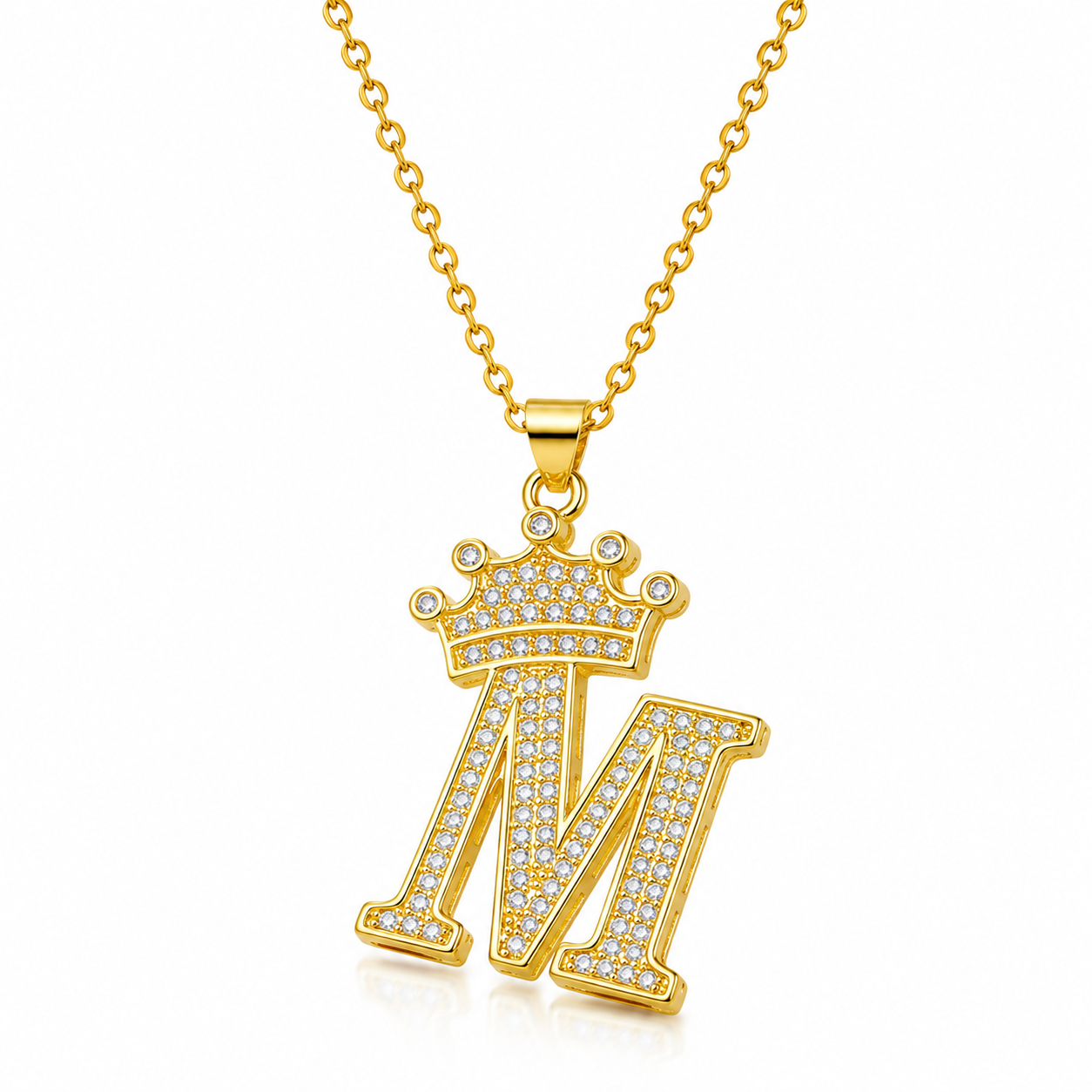 Royal Initial Crown Necklace