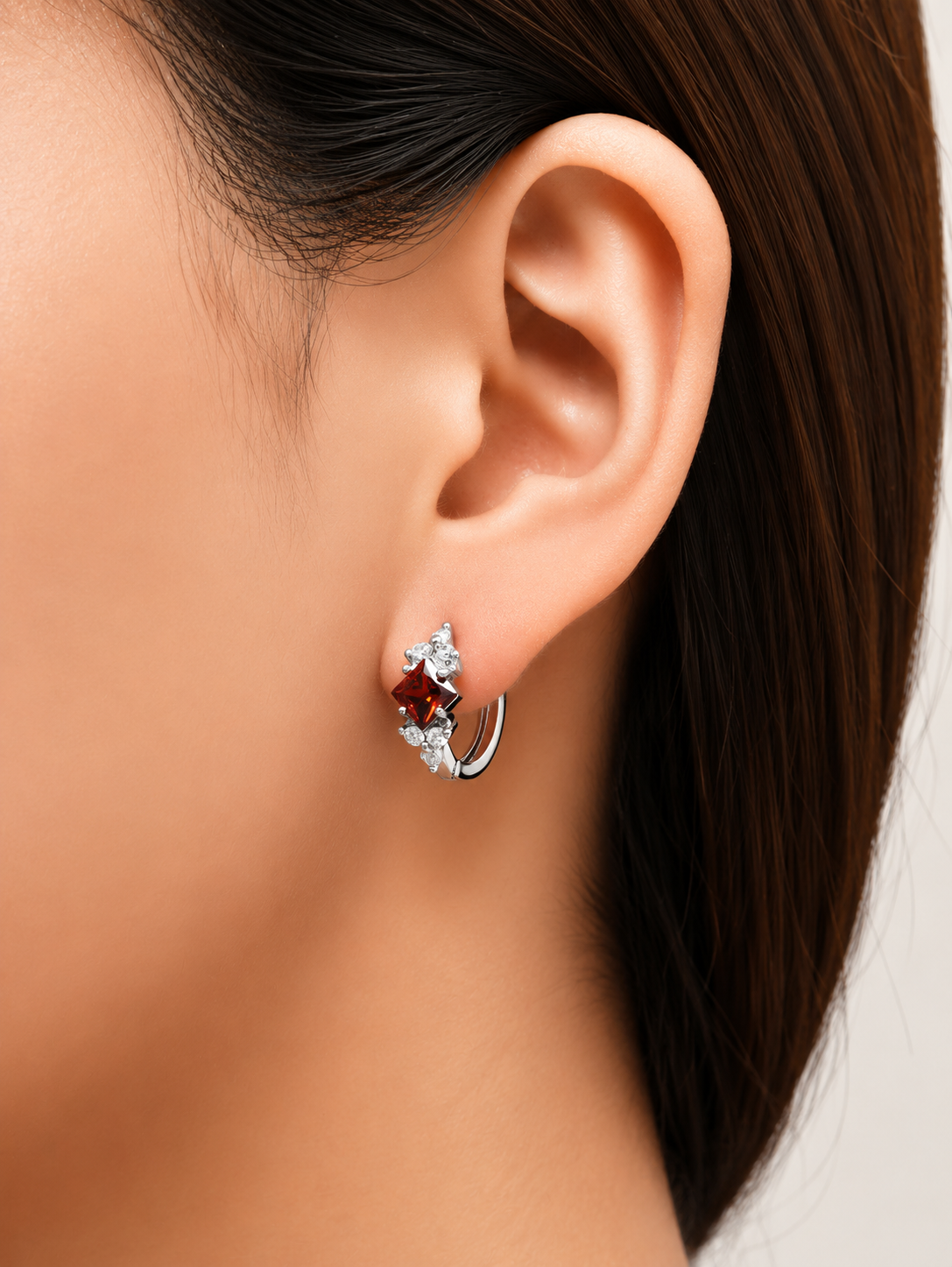 Princess Cut Zircon Hoop Earrings – Timeless Luxury Collection
