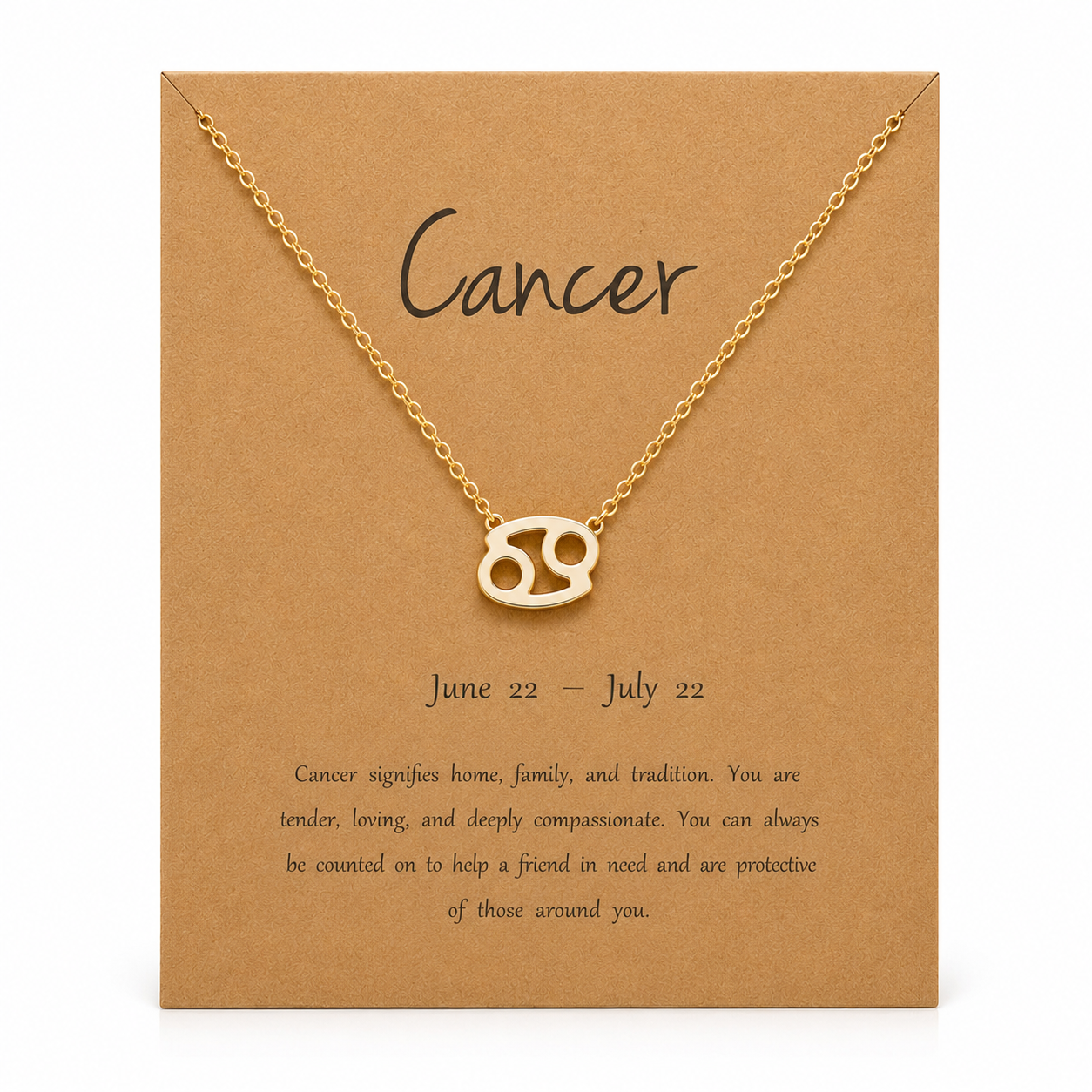 Zodiac Sign Necklace with Gift Card – 18K Gold Plated Pendant