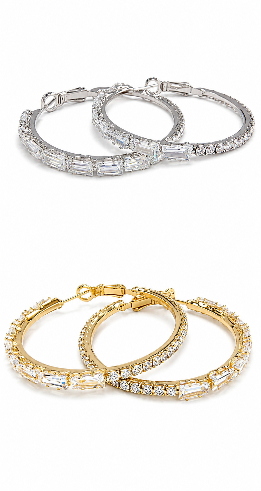 Royal Crystal Hoop Earrings – Luxury Zircon Statement Hoops