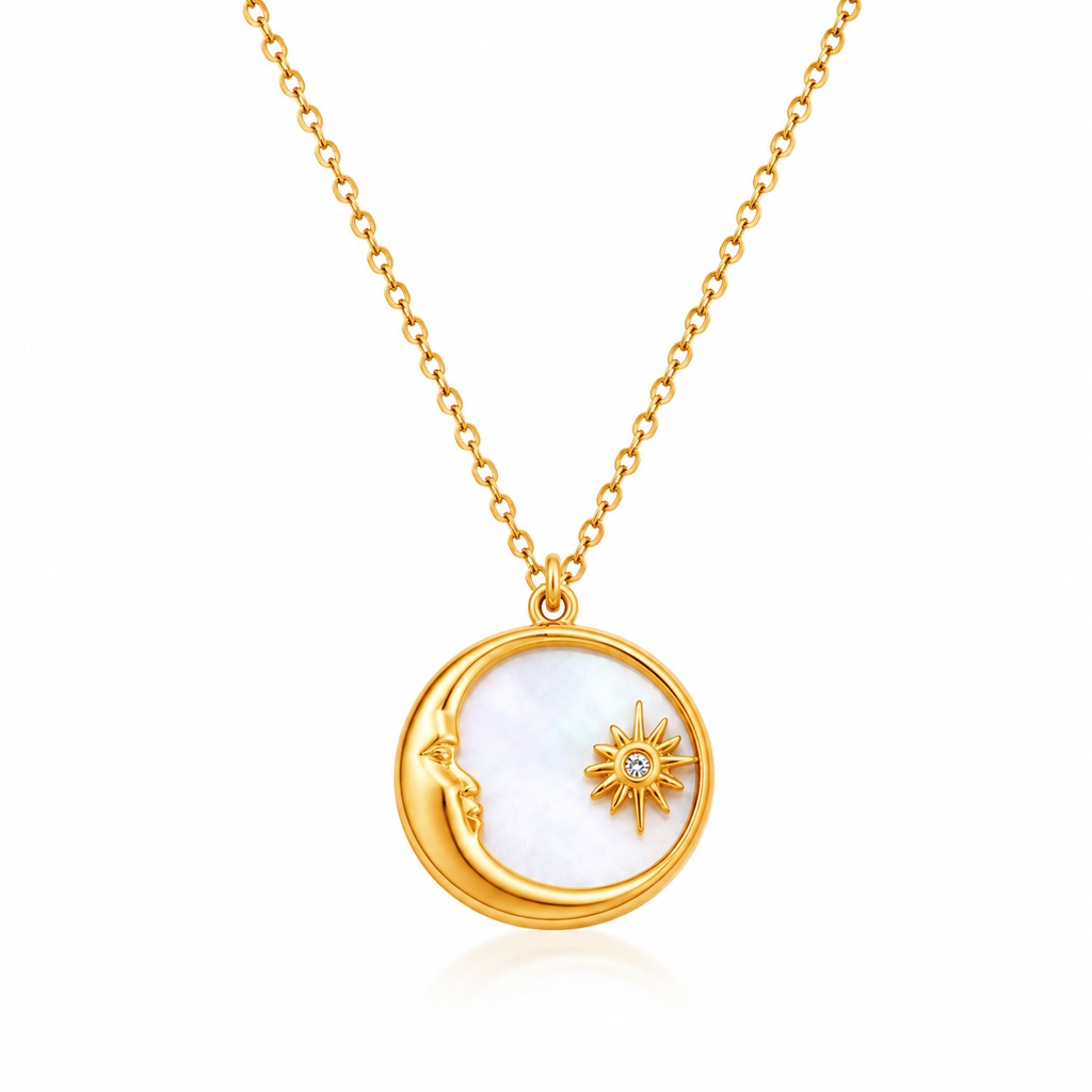 Moon Pearl Pendant Necklace