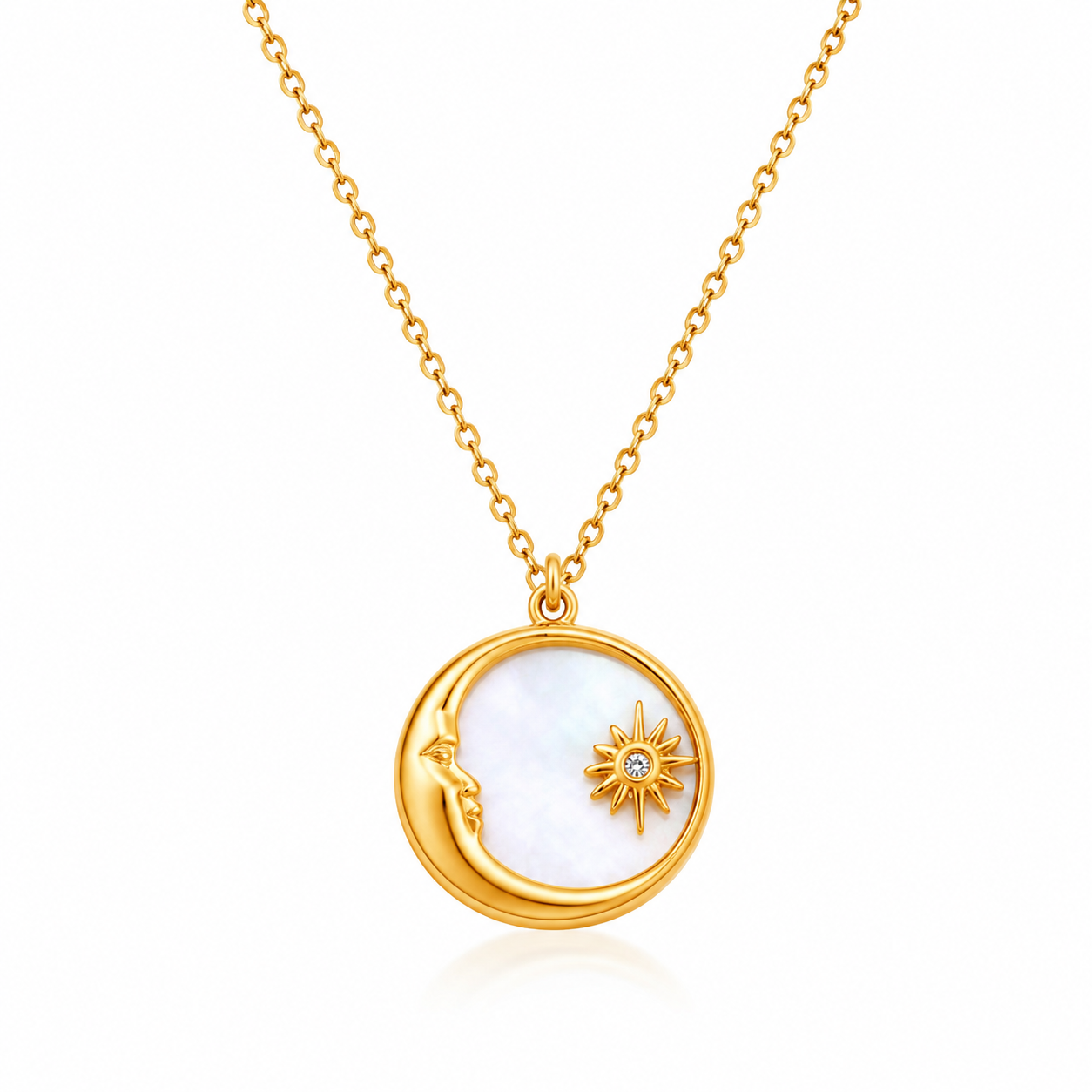 Moon Pearl Pendant Necklace