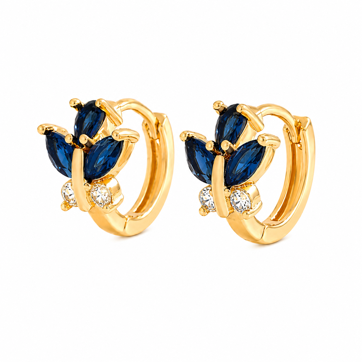Bloom Crystal Huggie Earrings – Floral Luxury Collection