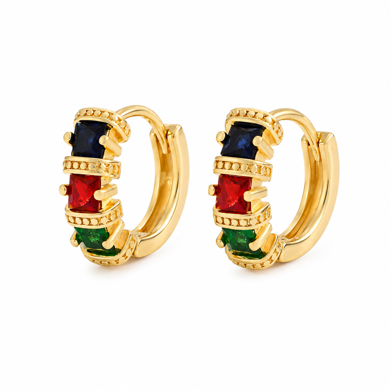 Bloom Crystal Huggie Earrings – Floral Luxury Collection