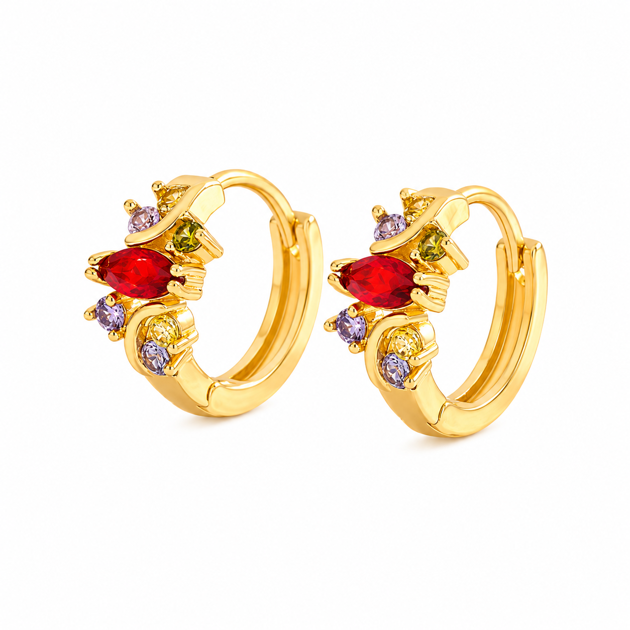Bloom Crystal Huggie Earrings – Floral Luxury Collection