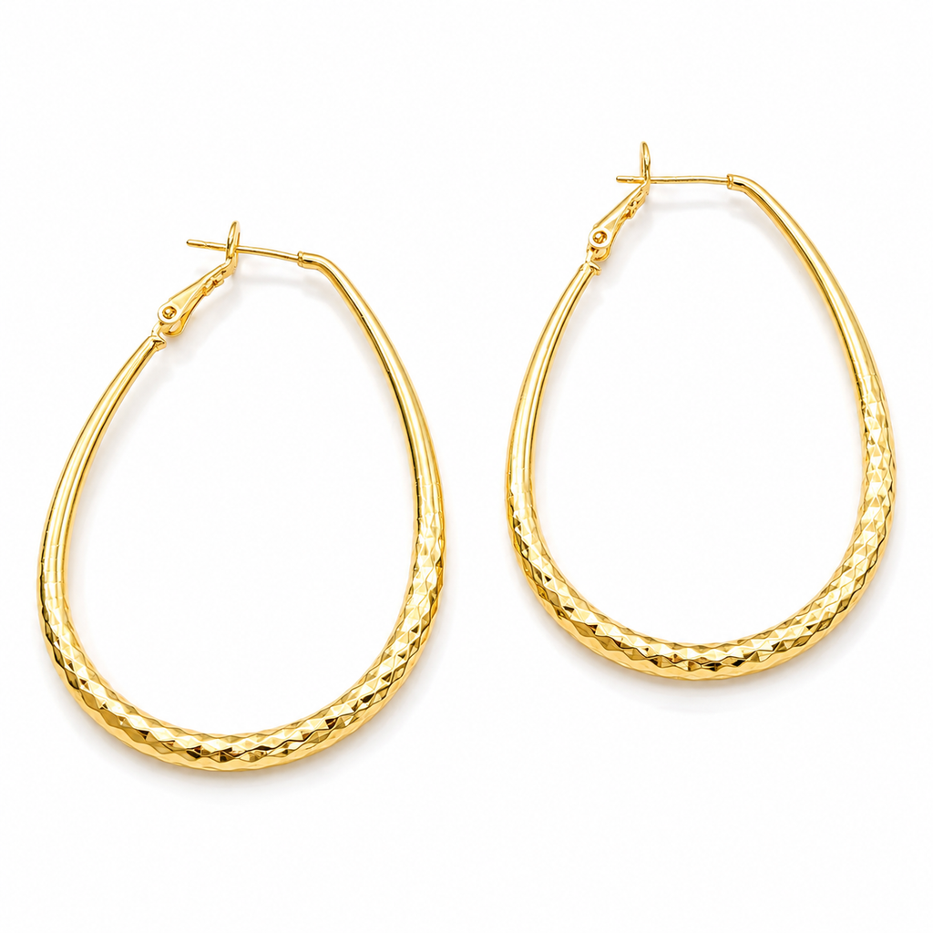 Luxe Oval Hoop Earrings – Hypoallergenic Gold Statement Earrings