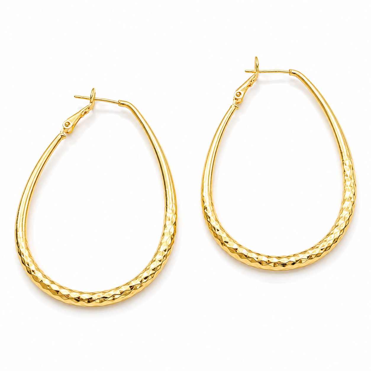 Luxe Oval Hoop Earrings – Hypoallergenic Gold Statement Earrings