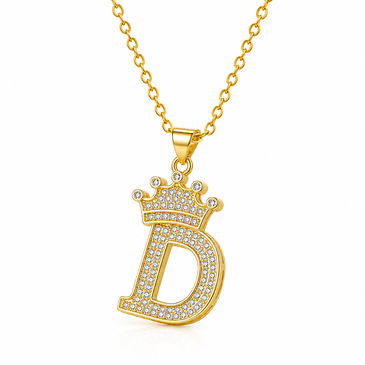 Royal Initial Crown Necklace