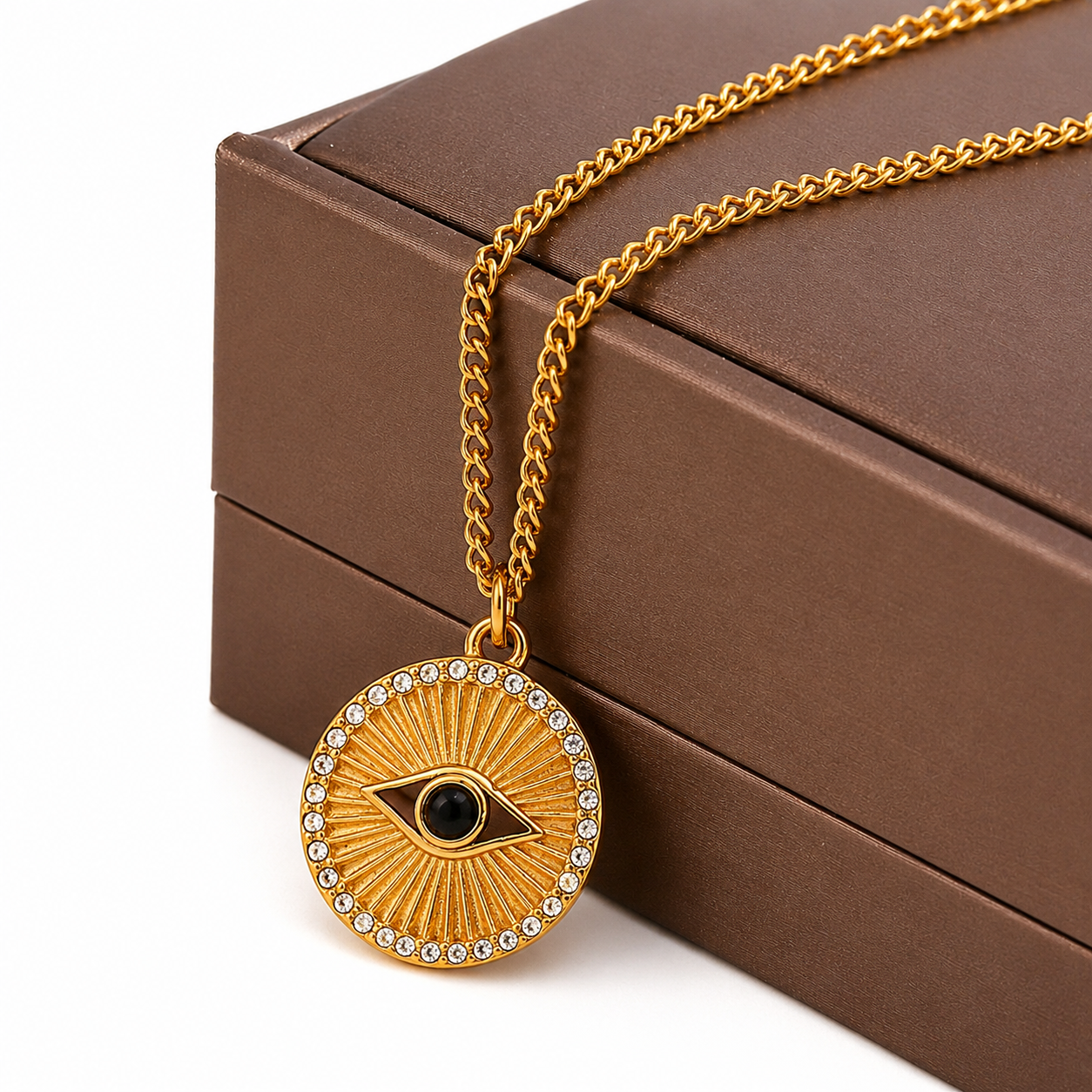 Evil Eye Radiance Necklace – 18K Gold Plated Stainless Steel Pendant