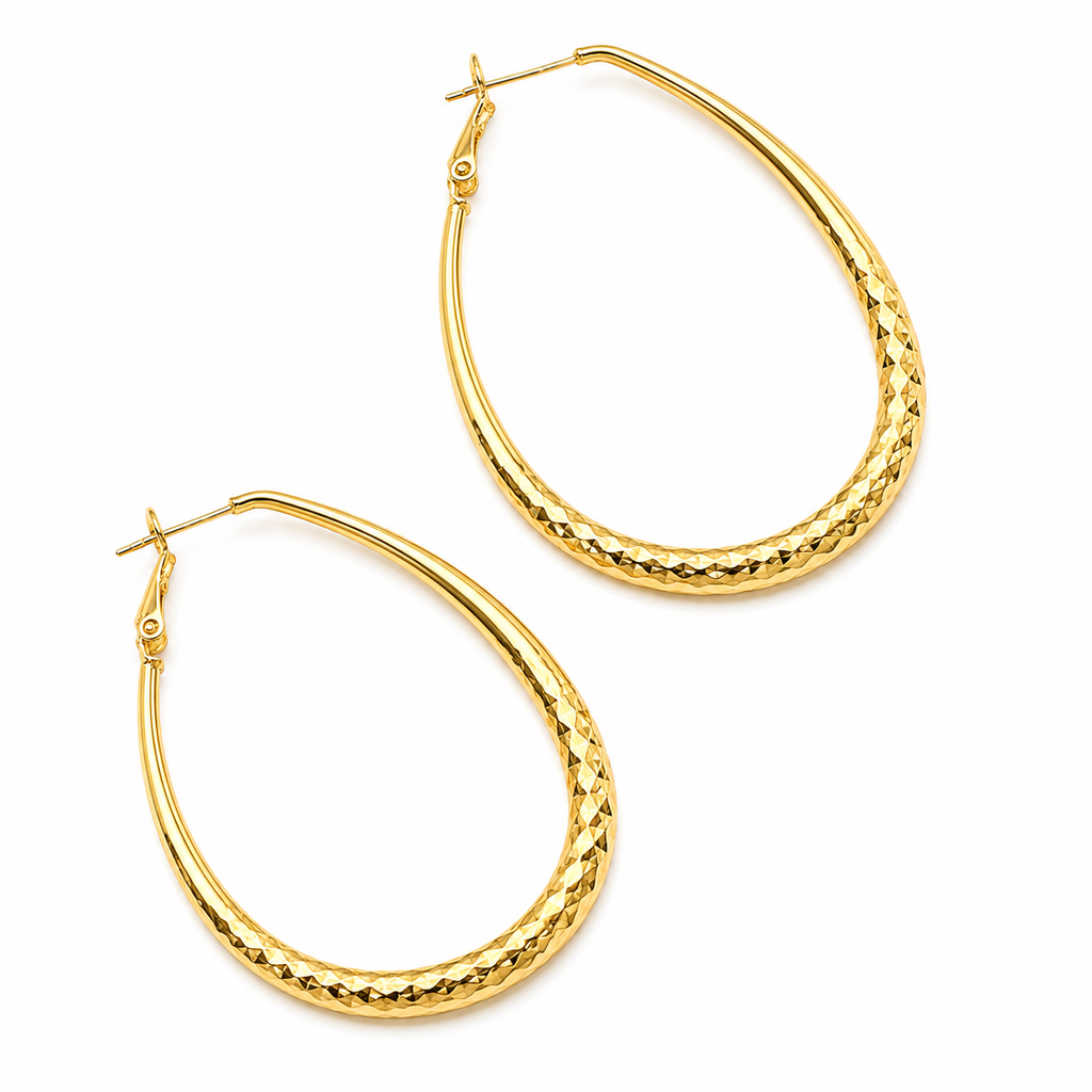 Luxe Oval Hoop Earrings – Hypoallergenic Gold Statement Earrings