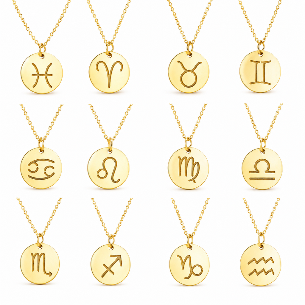 Zodiac Coin Necklace – 18K Gold Plated Stainless Steel