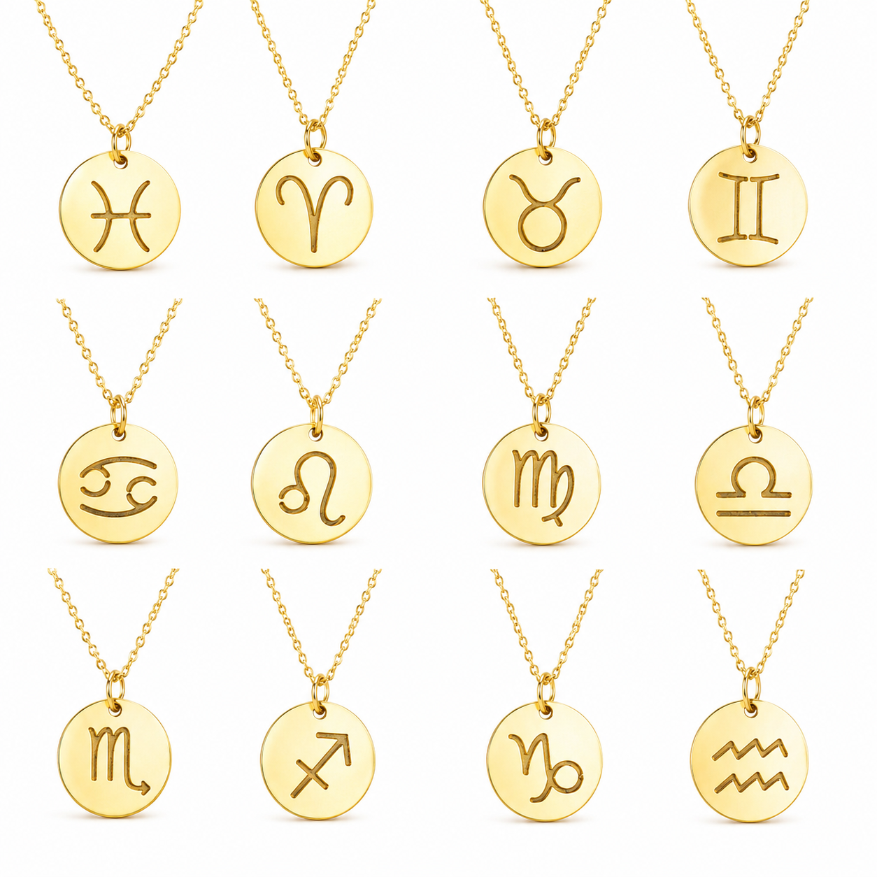 Zodiac Coin Necklace – 18K Gold Plated Stainless Steel