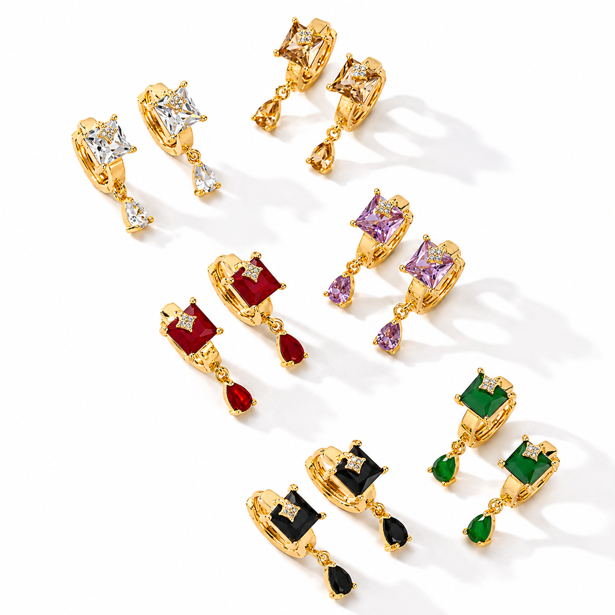 Emerald Drop Earrings – Vintage Luxury Crystal Collection