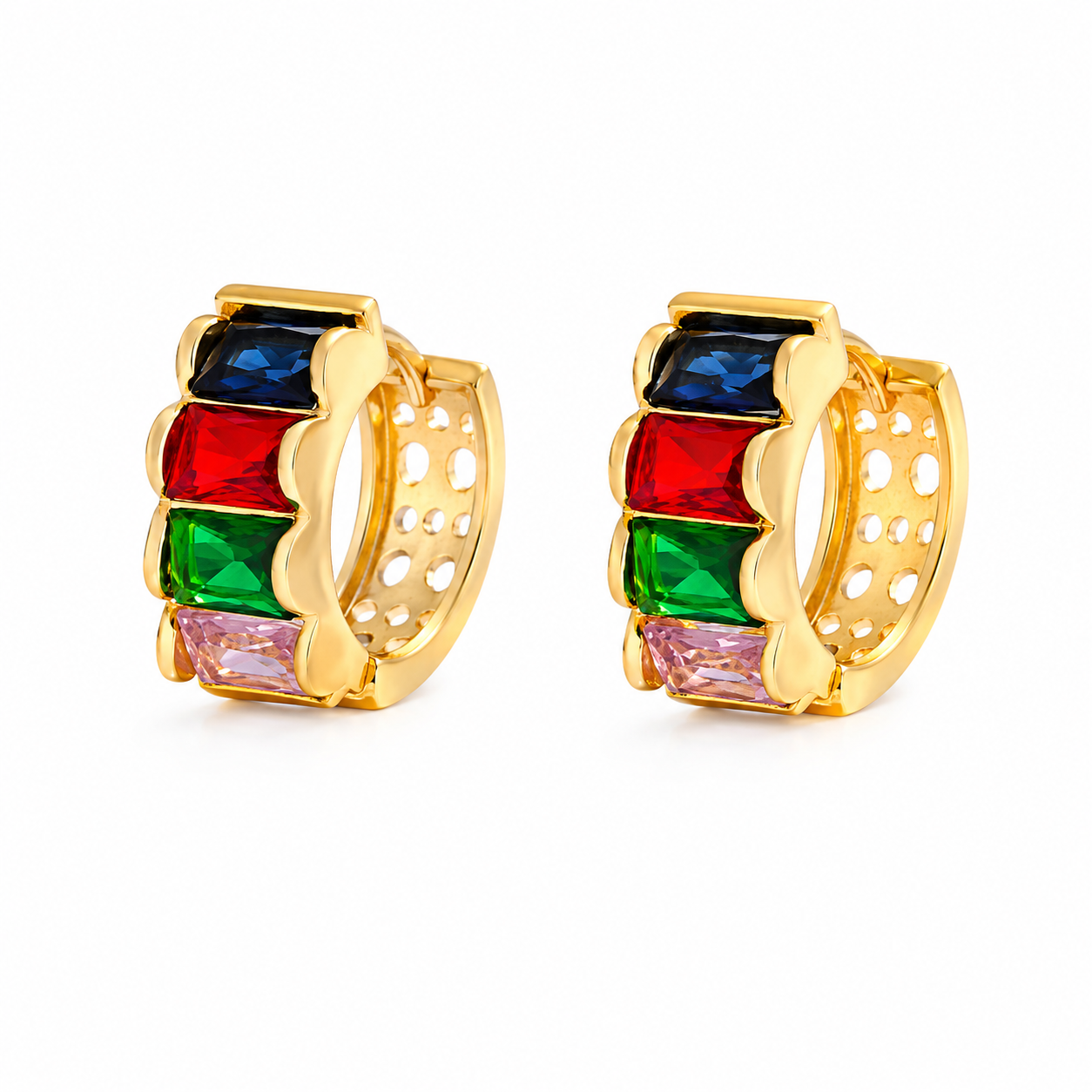 Bloom Crystal Huggie Earrings – Floral Luxury Collection