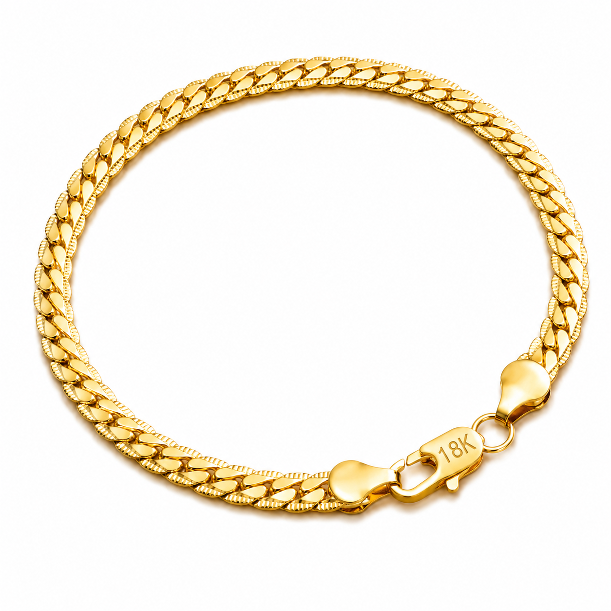 Classic Cuban Chain Bracelet – 18K Gold Plated